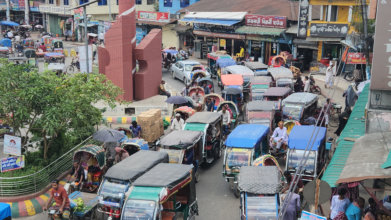 ব্যাটারিচালিত ইজিবাইক ও রিকশা যেন রাজবাড়ী শহরের গলার কাঁটা